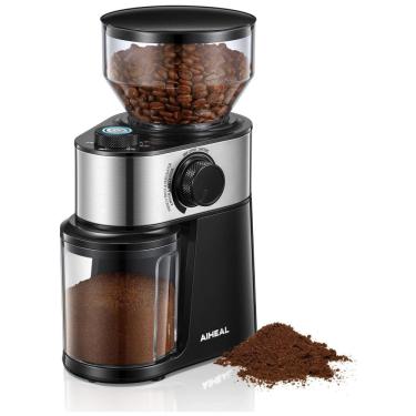 Imagem de Moedor de Café Elétrico até 14 xícaras com 18 Configurações de Moagem, 110V, Aiheal, Preto