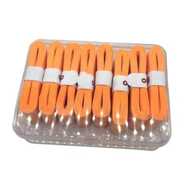 Imagem de Fenteer Fita adesiva para raquete de tênis, 8 peças, cabo acolchoado, macio, seco, confortável, faixa antissuor, fita antiderrapante para de tênis, Laranja