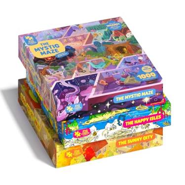 Imagem de Magic Puzzles 3-Pack • Series One • The Happy Isles, The Mystic Maze, & The Sunny City • 1000 Piece Jigsaw Puzzles from The Magic Puzzle Company