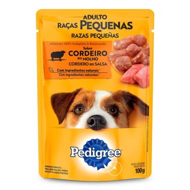 Imagem de Ração Úmida para Cachorro Pedigree Adulto Sabor Cordeiro ao Molho em Sachê 100g