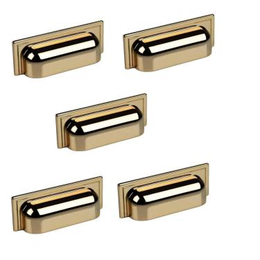 Imagem de Kit 5 Puxador Plymouth Zen Gold Concha 80Mm Zp5420.A00