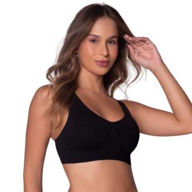 Imagem de Top Regata Feminino Sem Costura Selene, M, Preto