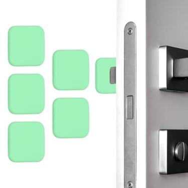 Imagem de PATIKIL 5 peças de protetor de parede para maçaneta de porta, 4 cm, batentes de porta de silicone quadrados, autoadesivos, almofada amortecedora, protetor de parede silencioso para geladeira, casa