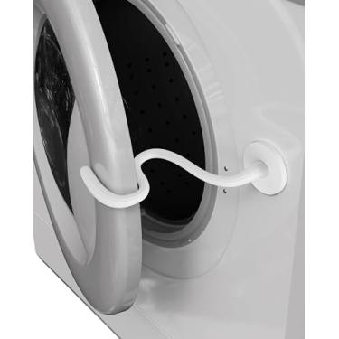 Imagem de OQTIQ Suporte de porta de arruela de carga frontal, rolha de porta magnética flexível para lavadora e secadora, mantenha a porta da máquina de lavar aberta para manter seca, branca
