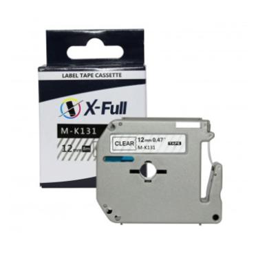 Imagem de Fita Compatível Brother M-K131 Fita Incolor Letra Preta 12mm
