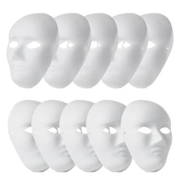 Imagem de Máscaras faciais completas DIY WoshiLaods 10 unidades de papel branco 