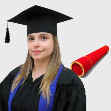 Imagem de Kit 5 Capelo para Formatura Adulto + 5 Canudo - Levitali, 5 capelo pre
