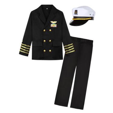 Imagem de Uniforme infantil de capitão de navio, traje de almirante da Marinha K