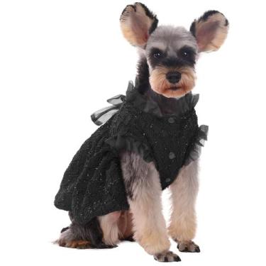 Imagem de Vestido de cachorro Kuoser fofo para cães grandes, menina, Black Velve