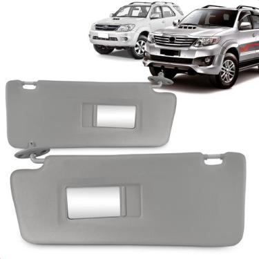Imagem de Par Quebra Sol Hilux Sw4 2004 a 2014 Cx. Espelho Cinza - NEWTEC