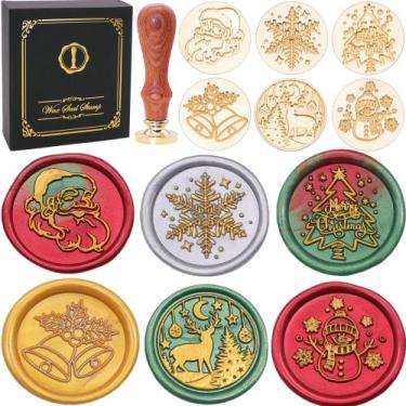 Imagem de Conjunto de caixas de presente Wax Seal Stamp SWANGSA Christmas com 6 