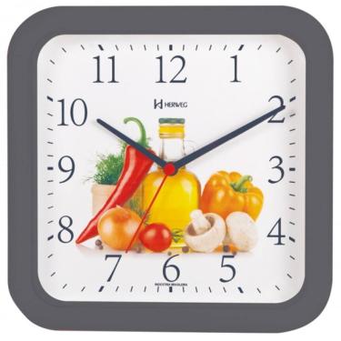 Imagem de Relógio de Parede 23 cm Quadrado Preto Cozinha Herweg