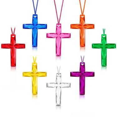 Imagem de Colar XIPENGKEJI Crystal Cross, 104 peças de lembrancinhas religiosas