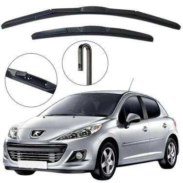 Imagem de Kit Palheta Dianteira Peugeot 207 2008 a 2015 Limpador de Parabrisa de Silicone
