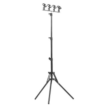 Imagem de Jiawu Tripé Com 4 Microfones, Suporte de Chão para Microfone Com Ajustável, Suporte Dobrável para Microfone para Cantar, Streaming, Podcasting, Palco, Estúdio