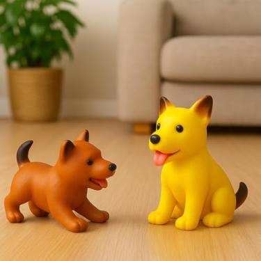 Imagem de Brinquedo para Cachorro com Som, Formato Pastor Alemão, Mordedor em PVC Resistente e Seguro para Todos os Portes