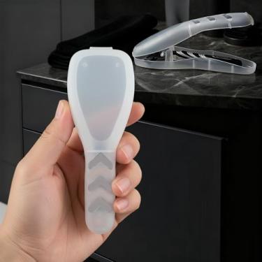 Imagem de Protetor de barbear manual portátil para viagem — Armazenamento de estojos de barbear de plástico transparente, acessórios masculinos para barbeador elétrico