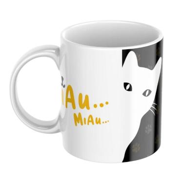 Imagem de Caneca Gato Preto E Gato Branco - Gato Branco