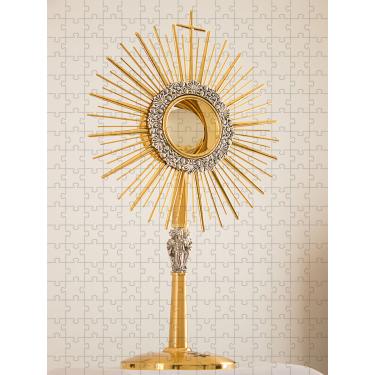 Imagem de Quebra-Cabeça Religoso Ostensório do Rei Jesus de 120 peças em MDF
