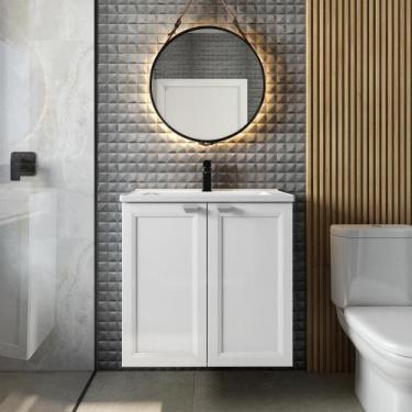 Imagem de Balcão para Banheiro com Pia e 2 Portas Bertolini, Branco