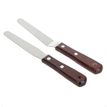 Imagem de Conjunto de espátulas de bolo de aço inoxidável Korlin, 10 cm de espátula de bolo de manteiga lisa e offset, Prata, 2 Piece, 2