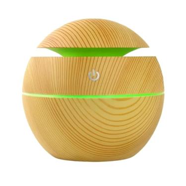 Imagem de Mini Difusor Ultrassonico Umidificador Ar Aromatizador Portatil Redondo Com Led Acompanha Cabo