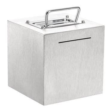 Imagem de KiBcsLic Cofrinho em aço inoxidável em formato de porquinho, versátil e portátil, com alça, ideal para festas e como presente para adultos. Recipiente para