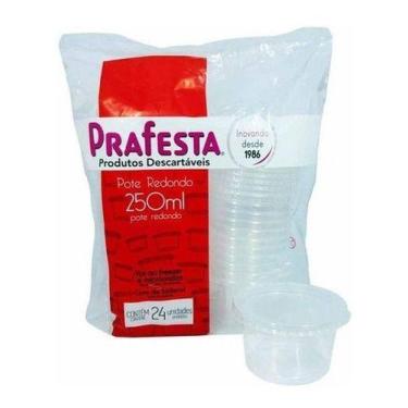 Imagem de Pote Redondo Com Tampa 250ml Prafesta 24 Unidades - jsn