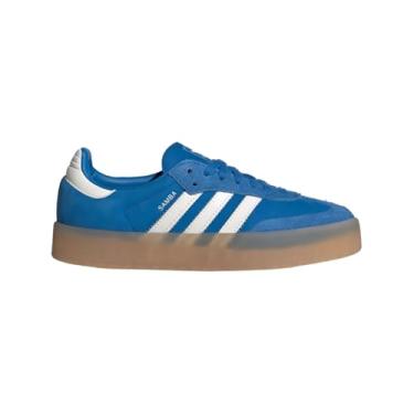 Imagem de adidas Originals Sapatos Sambae Femininos, Branco nuvem, prata, metálico/chiclete, 39