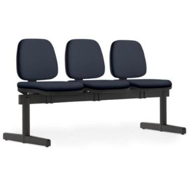 Imagem de Cadeira Longarina 3 Lugares Recepção Sala De Espera Work F02 Sintético