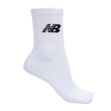 Imagem de Meia Unissex New Balance Kit 3 Pares NB32A Branco/Preto, Branco, Preto