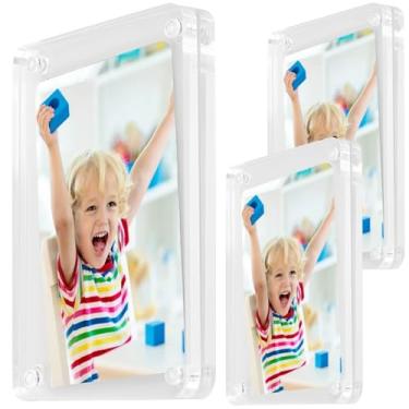 Imagem de Ímãs de acrílico transparente para foto Polaroid e conjunto de 2 peças, 8 x 12 cm, forte aderência