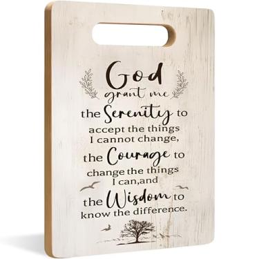 Imagem de WARDOS Tábua de cortar oração serenidade cristã, presentes cristãos para mulheres e homens, presentes baseados na fé, God Grant Me the Serenity Tábuas de corte decorativas de bambu para cozinha