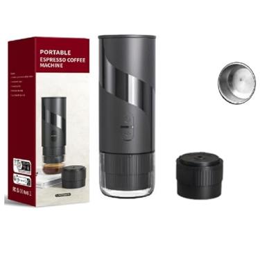 Imagem de Máquina de café expresso portátil – Cafeteira de viagem alimentada por bateria para acampamento, carro, trailer e escritório – Cafeteira elétrica com autoaquecimento compatível com café moído