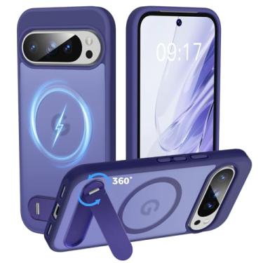 Imagem de Reukdnv Capa multifuncional para Google Pixel 10/10Pro com [suporte integrado de 360°] e magnética [compatível com Mag-Safe] Capa fina translúcida proteção à prova de choque de grau militar (16 cm