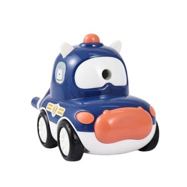 Imagem de GZBABY Apontador de lápis manual, apontador de lápis de manivela com espessura de ponta ajustável, formato de carro esportivo fofo (azul escuro)