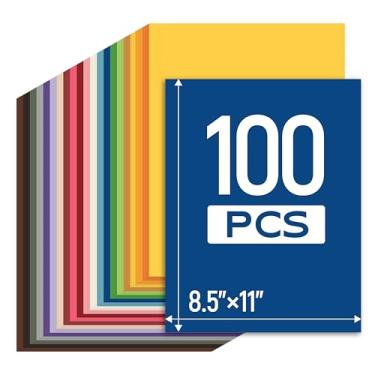 Imagem de COZYMIC 100 folhas de papel cartão colorido, 20 cores 21 x 28 cm, 180 g/m2/29,5 kg, papel de scrapbook premium para fazer cartões de Natal e Ação de Graças, decoração de festa em casa, artesanato e