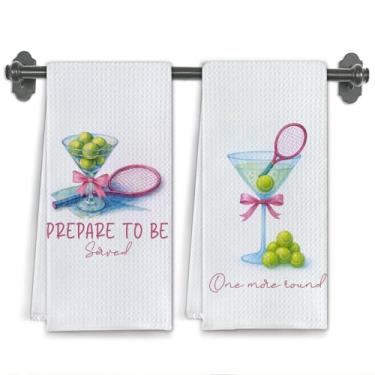 Imagem de Elefeltclave Coquette Bows Tennis Martini Cocktail Presentes para Mulheres Toalhas de Cozinha, Presente de Aniversário para Jogador de Tênis Profissional, Toalhas de Mão Decorativas, Conjunto de 2, 40