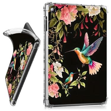 Imagem de RWUTYTIUL Capa transparente para Samsung Galaxy Tab A9 de 8,7 polegadas (SM-X110/X115/X117), capa protetora transparente à prova de choque leve de TPU para Galaxy Ta A9 2023, beija-flor