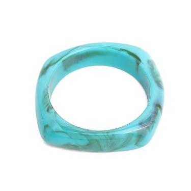 Imagem de Agriajun Pulseira feminina quadrada redonda colorida de resina acrílica para mulheres, pulseiras geométricas irregulares empilháveis acessórios de festa joias presente, 6", Resina, Sem Pedra Preciosa