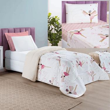 Imagem de Coordenado Edredom E Lençol Diverkids Solteiro 4 Peças - Bailarina