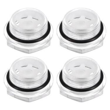 Imagem de 4 peças de vidro de visão de óleo para compressor de ar M24 x 1,5 mm macho medidor de nível de líquido cabeça sextavada janela indicadora de óleo com anel de vedação para acessórios de compressor de