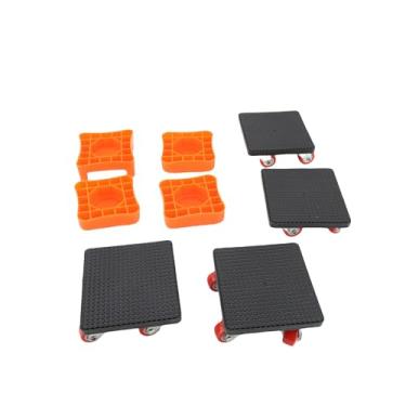Imagem de Greensen 4PCS Carrinho de Móveis, Rodas Giratórias de 360 Graus Em Aço Carbono Ferramenta para Mover Móveis Com Elevador de 32cm e Blocos de Elevação, para Mover Sofás Camas Mesas