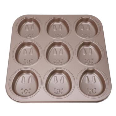 Imagem de YOUTHINK Bandeja Animal do Queque de 9 Copos, Bandeja Antiaderente do Muffin Aço Carbono para o Cozimento da Família e Festas (Coelhinho)