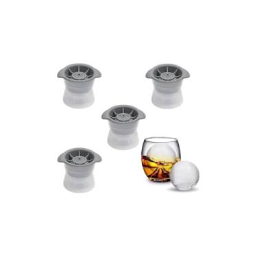 Imagem de Forma de Gelo 4 Esferas Grandes, Plástico, 23cm x 6,5cm, Redonda, 8cm Diâmetro por Esfera