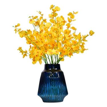 Imagem de LMJYU Flor artificial em vaso, 10 pacotes de flores artificiais de narcisos amarelos com vaso, plantas falsas, arranjo para festa em casa e decoração de casamento, mesa de centro de mesa