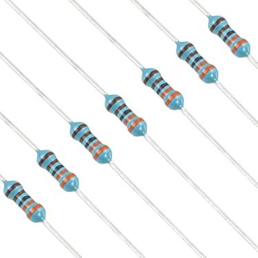 Imagem de YOKIVE 100 unidades de resistores de 3,3 K Ohm, resistor fixo de filme de metal de 1/4 W (0,25 W), resistores de tolerância +/-1%, certificado ROHS