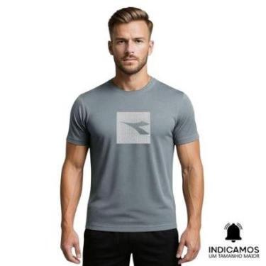 Imagem de Camiseta Diadora Big Logo Geométrico Masculina - Grafite XGG-Masculino
