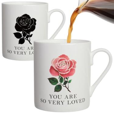 Imagem de Lovift Caneca de café rosa presente de aniversário para mulheres, xícara de chá de cerâmica que muda de cor única, "You Are So Very Loved", presente de Natal do Dia dos Namorados para esposa, namorada