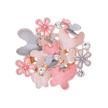 Imagem de lureme Broche de flor de strass, broche de lapela de cristal de liga 3D para mulheres, festa de casamento buquê de noiva blazer chapéu joia presente (br000018), standard, Liga de aço, Sem Pedra